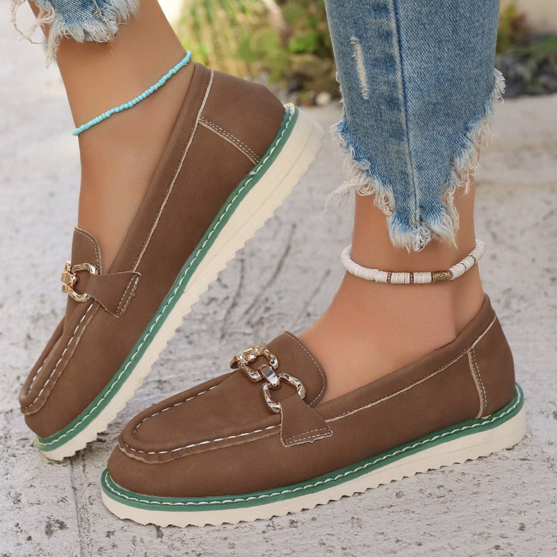 PU Leather Flat Slip-Ons