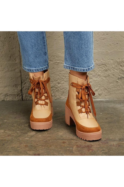 East Lion Corp Lace Up Lug Booties