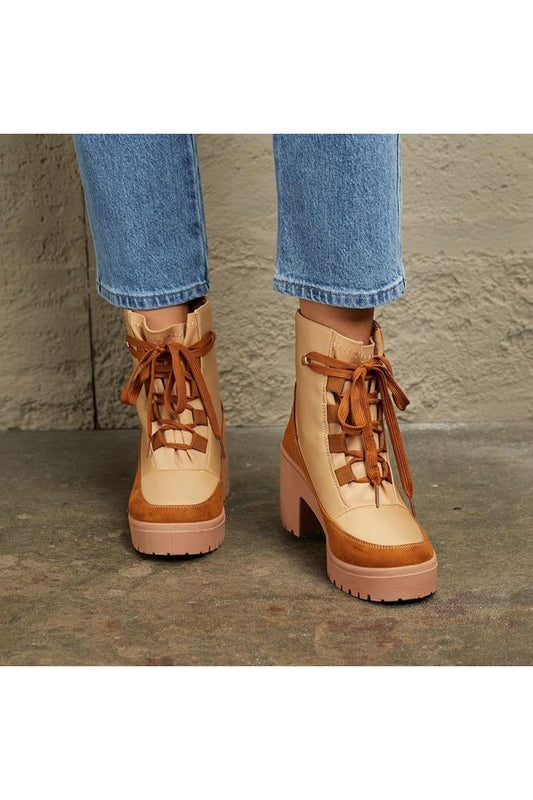 East Lion Corp Lace Up Lug Booties