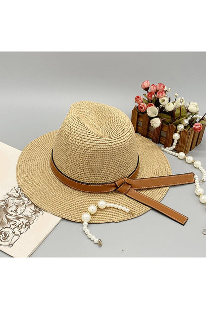 Wide Brim Paper Braided Hat